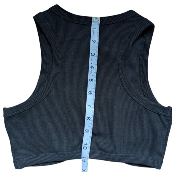 White Fox Boutique Little Ribbed Black Cropped Tank Top Women Size Small - Picture 11 of 12